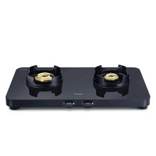 Prestige Edge Glass Top Gas Stove, Powder Coated Body with Aluminium Frame (2 Burner, Manual Ignition)