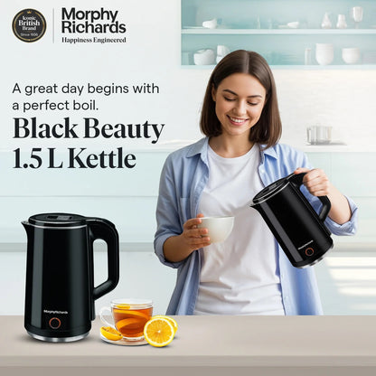 Morphy Richards Black Beauty Electric Kettle (Black, 1.5 Litre)