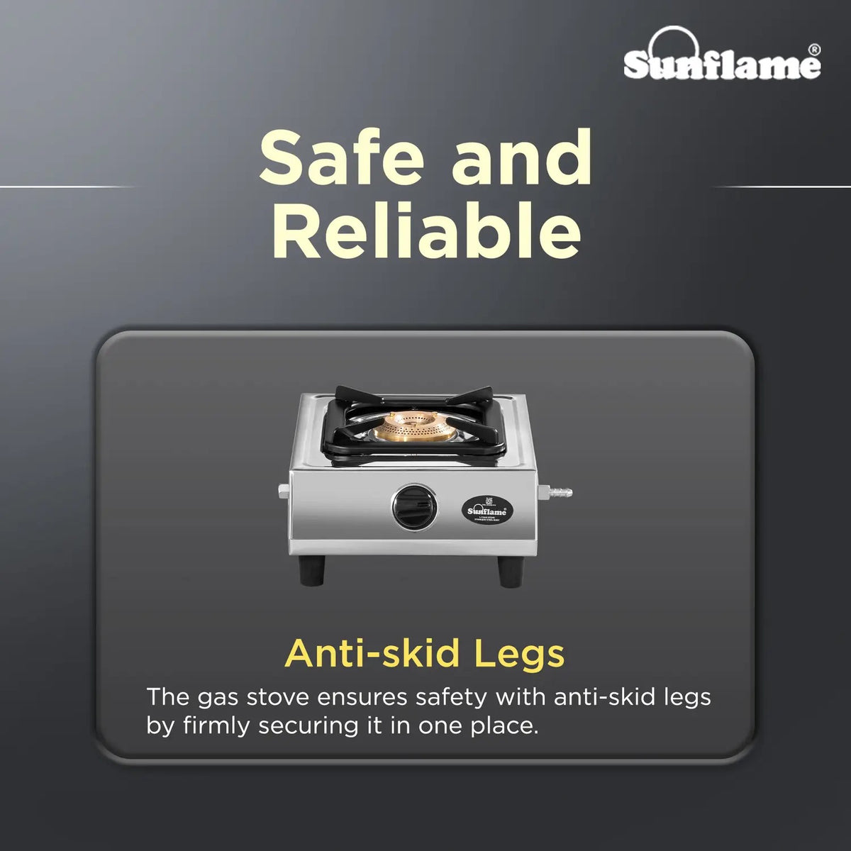 Sunflame DLX Stainless Steel Gas Stove (Single Burner, Manual Ignition)