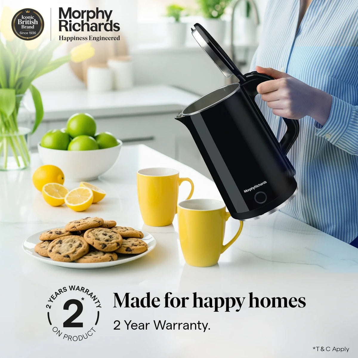 Morphy Richards Black Beauty Electric Kettle (Black, 1.5 Litre)