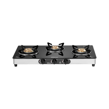 Sunflame Crystal Toughened Glass Top Gas Stove (3 Burner, Manual Ignition)