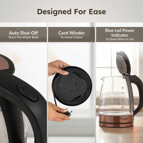 Prestige PKGB Glass Electric Kettle (Copper & Transparent, 1.8 Litre)