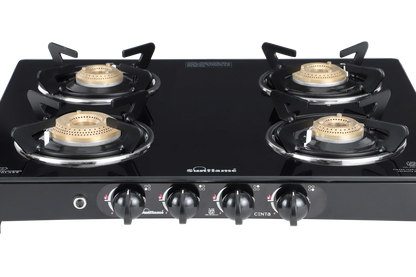 Sunflame Centa Glass Top Gas Stove (4 Burner, Auto Ignition)