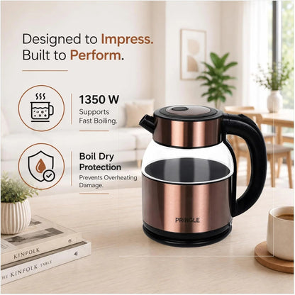 Pringle Vogue Electric Kettle (Copper Finish, 1.8 Litre)