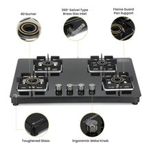 Sunshine Shine Hob Gas Stove (4 Burner, Auto Ignition)