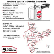 Hawkins Classic Pressure Cooker (3 Litre, Aluminium Pressure Cooker) (CL 3T)