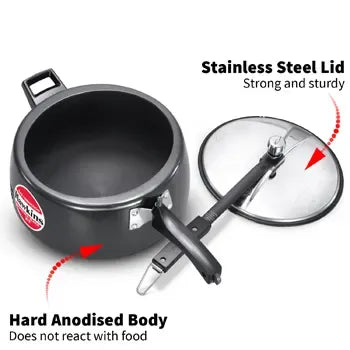 Hawkins Contura Black XT Pressure Cooker (6.5 Litre, Induction Compatible) (CXT 65)