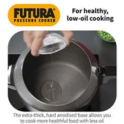 Hawkins Futura Hard Anodised Pressure Cooker (7 Litre, Inner Lid Pressure Cooker) (FP 7T)