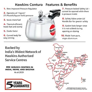 Hawkins Contura Pressure Cooker (3 Litre, Aluminium Pressure Cooker) (HC 30)
