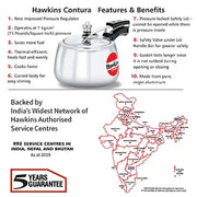 Hawkins Contura Pressure Cooker (3 Litre, Aluminium Pressure Cooker) (HC 30)