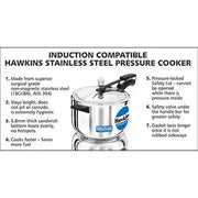 Hawkins Stainless Steel Pressure Cooker (8 Litre, Induction Compatible) (HSS 80)