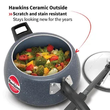 Hawkins Ceramic Pressure Cooker (5 Litre, Induction Compatible) (ICC 50)