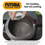 Hawkins Futura Hard Anodised Pressure Cooker (2 Litre, Induction Compatible) (IFP 20)
