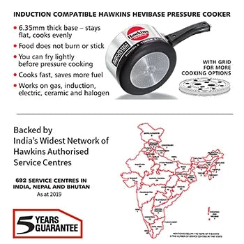 Hawkins Hevibase Pressure Cooker with Double Thick Base (2 Litre, Induction Compatible) (IH 20)