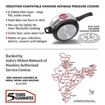 Hawkins Hevibase Pressure Cooker (3.5 Litre, Induction Compatible) (IH 35)