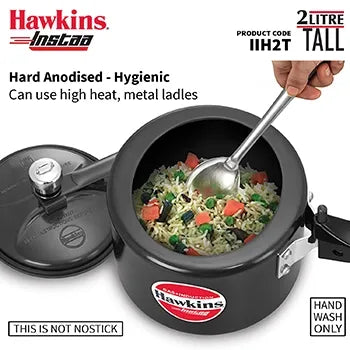 Hawkins Instaa Pressure Cooker (2 Litre, Induction Compatible) (IIH 2T)
