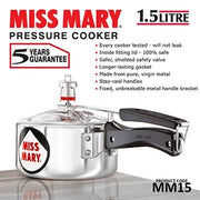 Hawkins Miss Mary Pressure Cooker (1.5 Litre, Aluminium Pressure Cooker) (MM 15)