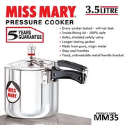 Hawkins Miss Mary Pressure Cooker (3.5 Litre, Aluminium Pressure Cooker) (MM 35)