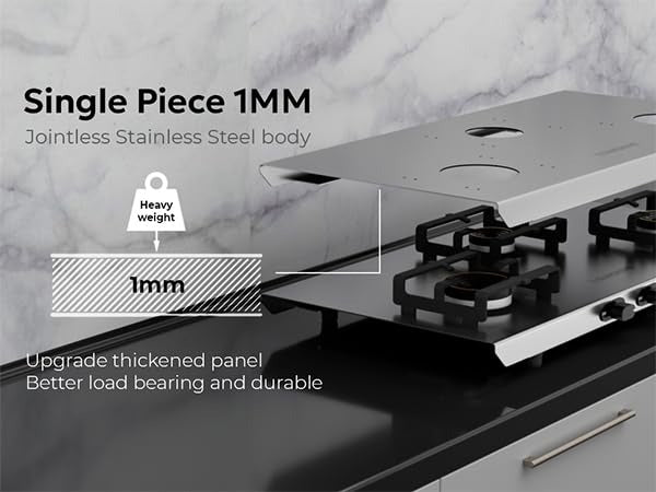 Sunshine Shield Plus S.S. Gas Stove (3 Burner, Stainless Steel Body)