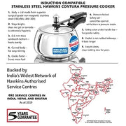 Hawkins Stainless Steel Contura Pressure Cooker (3 Litre, Induction Compatible) (SSC 30)
