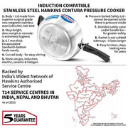 Hawkins Stainless Steel Contura Pressure Cooker (3.5 Litre, Induction Compatible) (SSC 35)