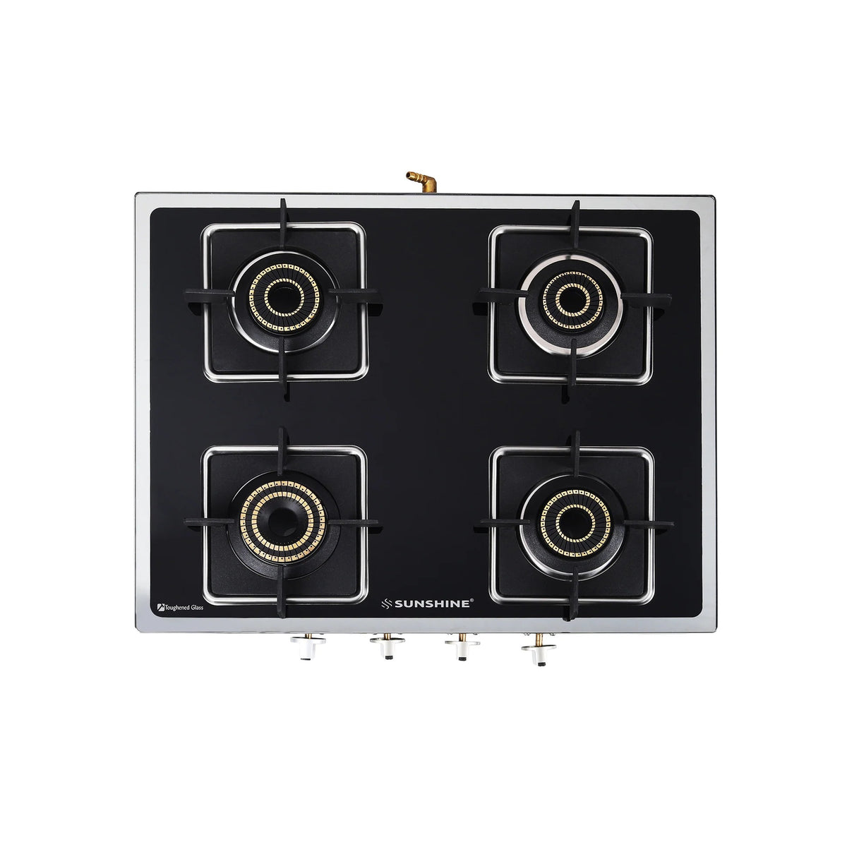 Sunshine Arrow Glass Top Gas Stove (4 Burner, Manual Ignition)