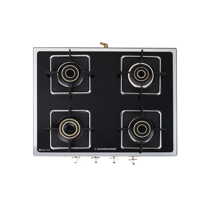 Sunshine Arrow Glass Top Gas Stove (4 Burner, Manual Ignition)