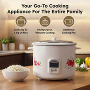 Prestige PRWO 2.8-2 Electric Rice Cooker, White & Red (2.8L)