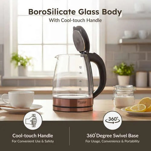 Prestige PKGB Glass Electric Kettle (Copper & Transparent, 1.8 Litre)