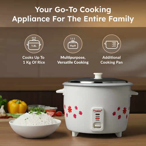 Prestige PRWO 1.8-2 Electric Rice Cooker, Close Fit Lid (1.8L)