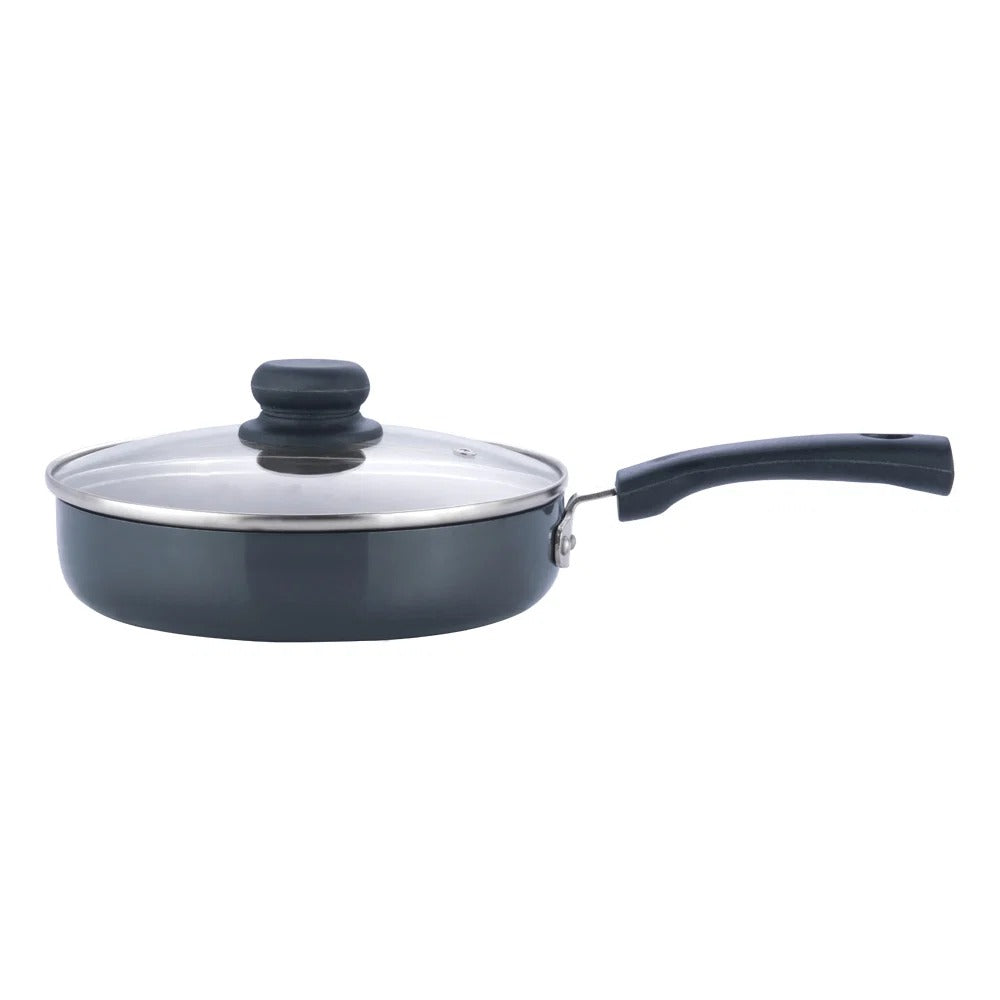 Vinod Hard Anodised Deep Frypan with Glass Lid (20 cm)