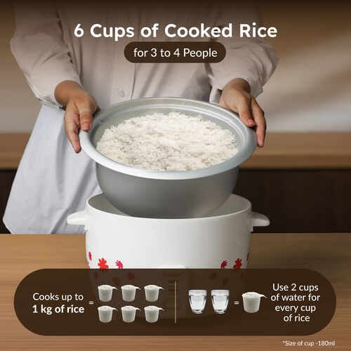 Prestige PRWO 1.8-2 Electric Rice Cooker, Close Fit Lid (1.8L)