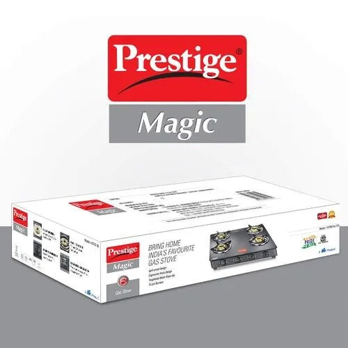 Prestige Magic Glass Top Gas Stove (4 Burner, Powder Coated Body)