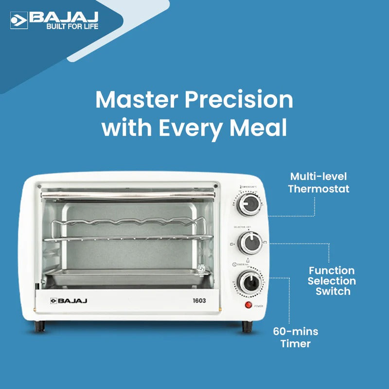 Bajaj 1603 Oven Toaster Griller (OTG) (16 Litre, White)