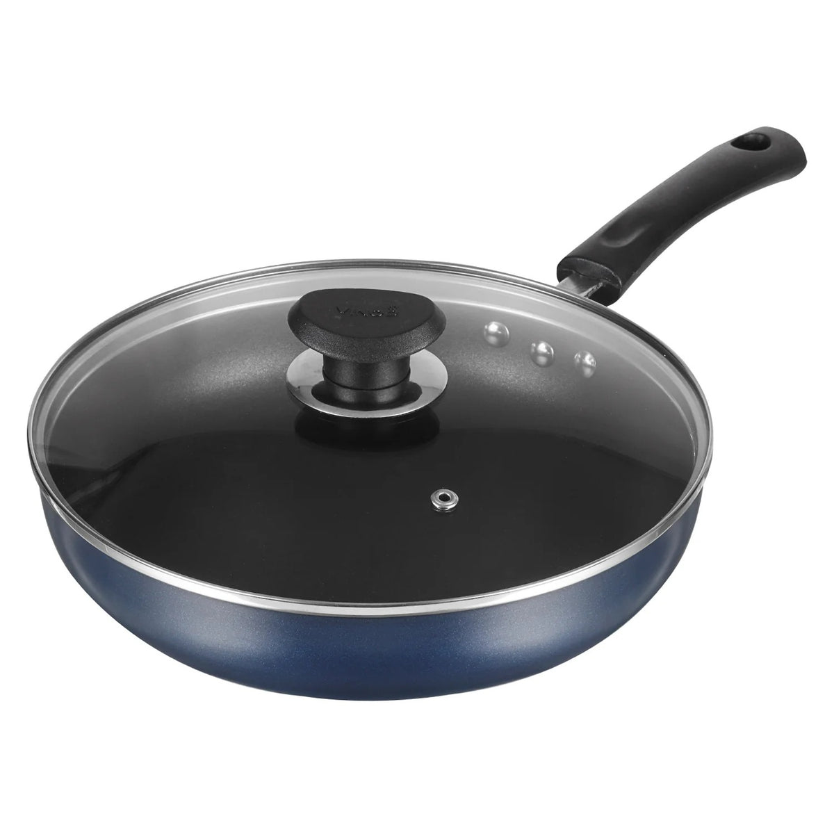 Vinod Zest Non-Stick Deep Fry Pan with Glass Lid, Induction Friendly (28 cm)