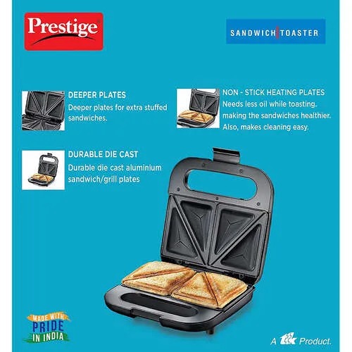 Prestige PSDP 01 Deep Sandwich Maker (Black, 750W)
