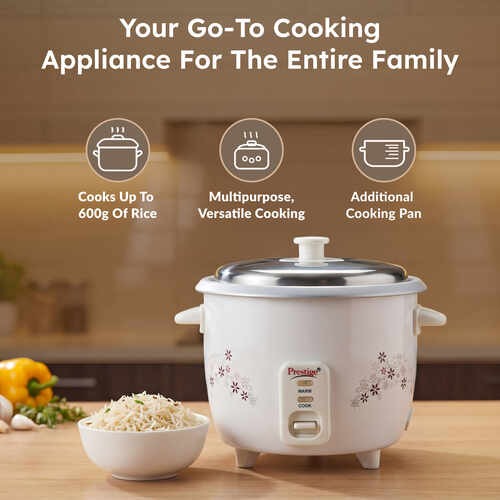 Prestige Delight PRWO 1.5 Electric Rice Cooker, Off White (1.5L)