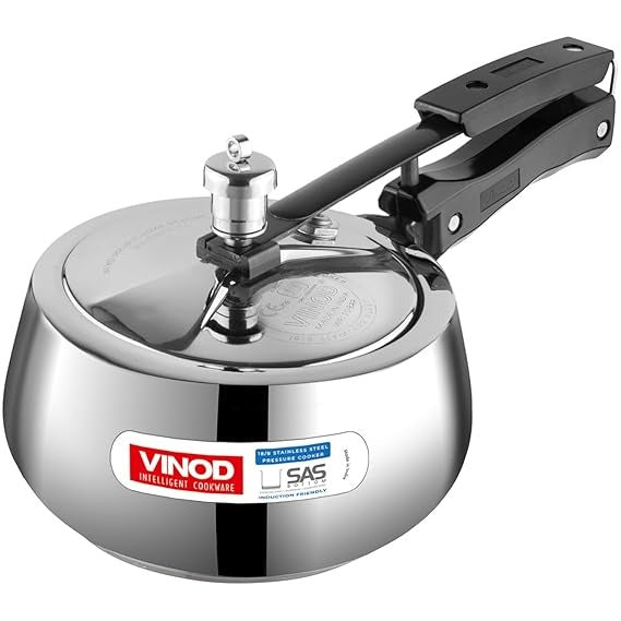 Vinod Europa Stainless Steel Handi Shape Inner Lid Pressure Cooker, Induction Friendly (3 L)
