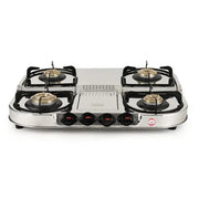 Prestige Royale Stainless Steel Gas Stove (4 Burner, Manual Ignition)