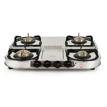 Prestige Royale Stainless Steel Gas Stove (4 Burner, Manual Ignition)