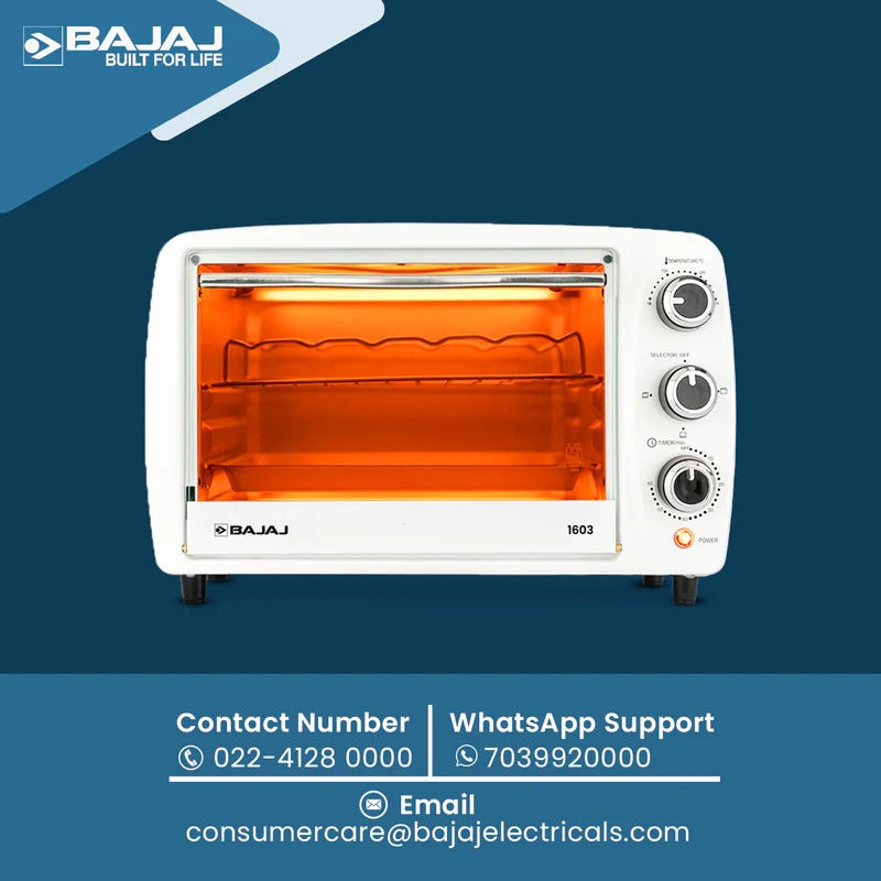 Bajaj 1603 Oven Toaster Griller (OTG) (16 Litre, White)