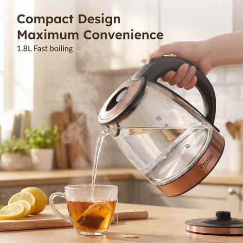 Prestige PKGB Glass Electric Kettle (Copper & Transparent, 1.8 Litre)