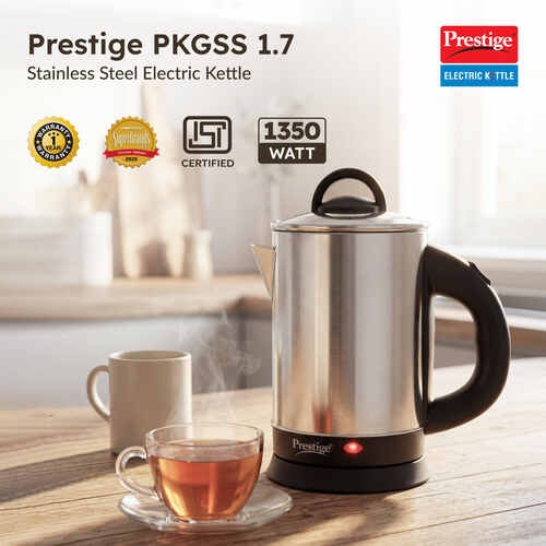 Prestige PKGSS Electric Kettle (Silver & Black, 1.7 Litre)