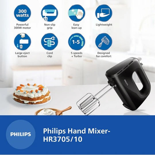 Philips Hand Mixer (Black, 300W)