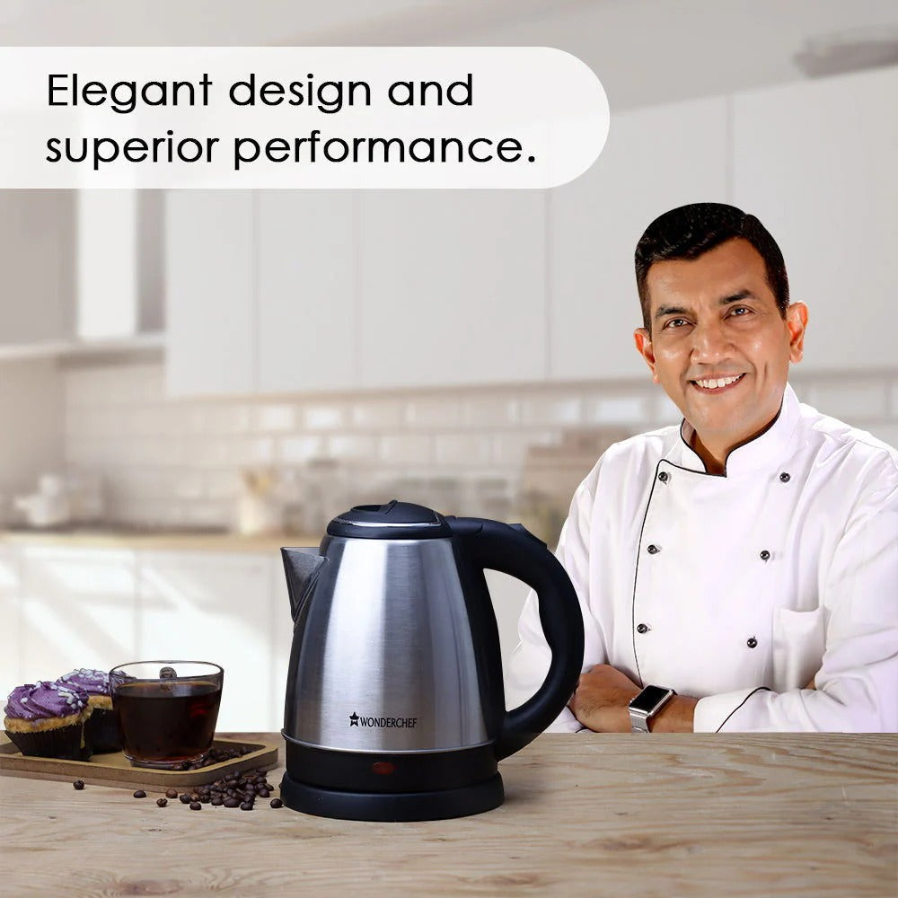 Wonderchef Crescent Electric Kettle (Silver, 1.5 Litre)