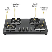 Sunshine Shine Hob Gas Stove (4 Burner, Auto Ignition)