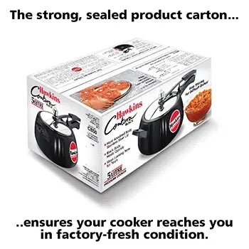 Hawkins Contura Black Pressure Cooker (5 Litre, Hard Anodised) (CB 50)