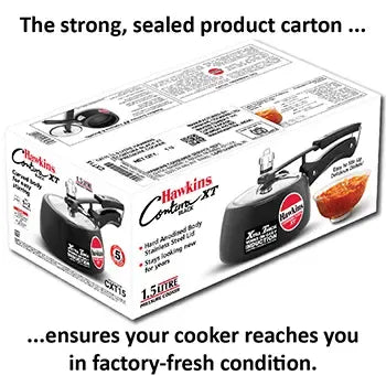Hawkins Contura Black XT Pressure Cooker (1.5 Litre, Induction Compatible) (CXT 15)