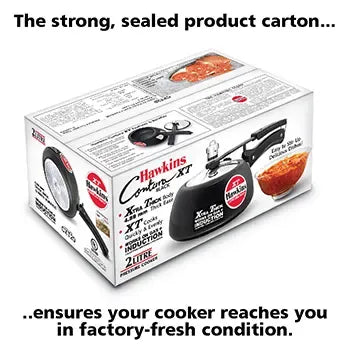 Hawkins Contura Black XT Pressure Cooker (2 Litre, Induction Compatible) (CXT 20)