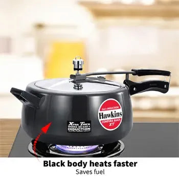 Hawkins Contura Black XT Pressure Cooker (6.5 Litre, Induction Compatible) (CXT 65)